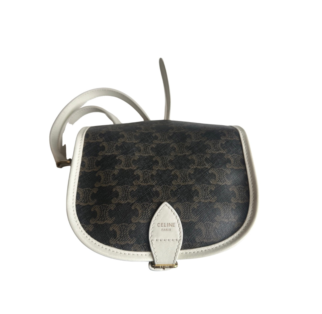Celine Folco Bag Triomphe Coated Canvas Medium - image 1