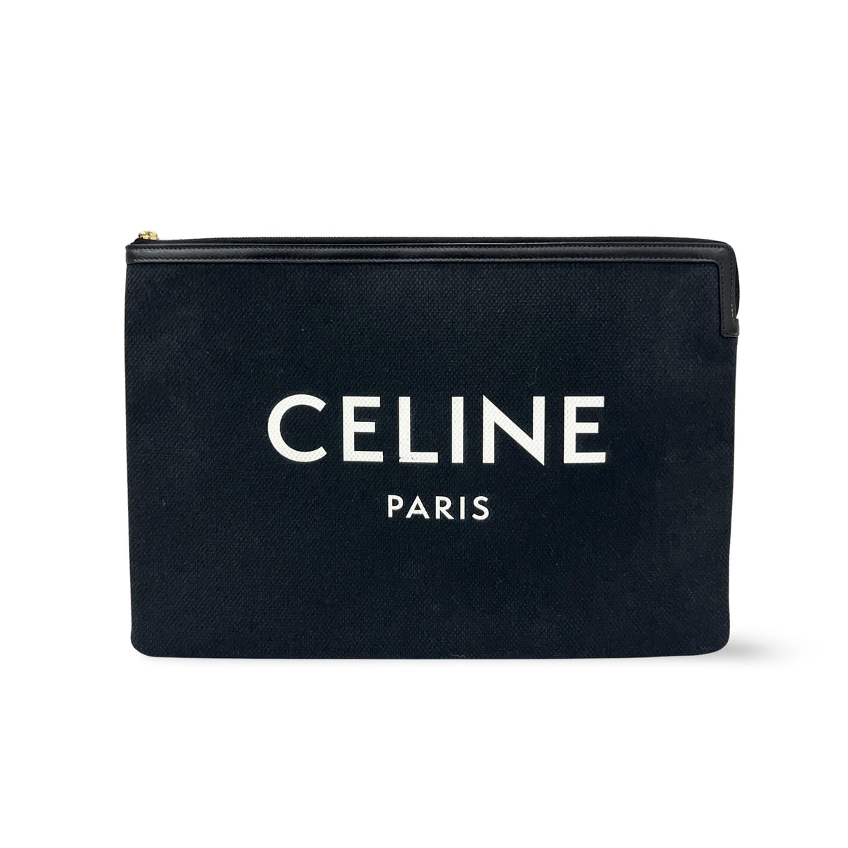 Celine Logo Zip Pouch Floral Jacquard with Leather Small - image 1
