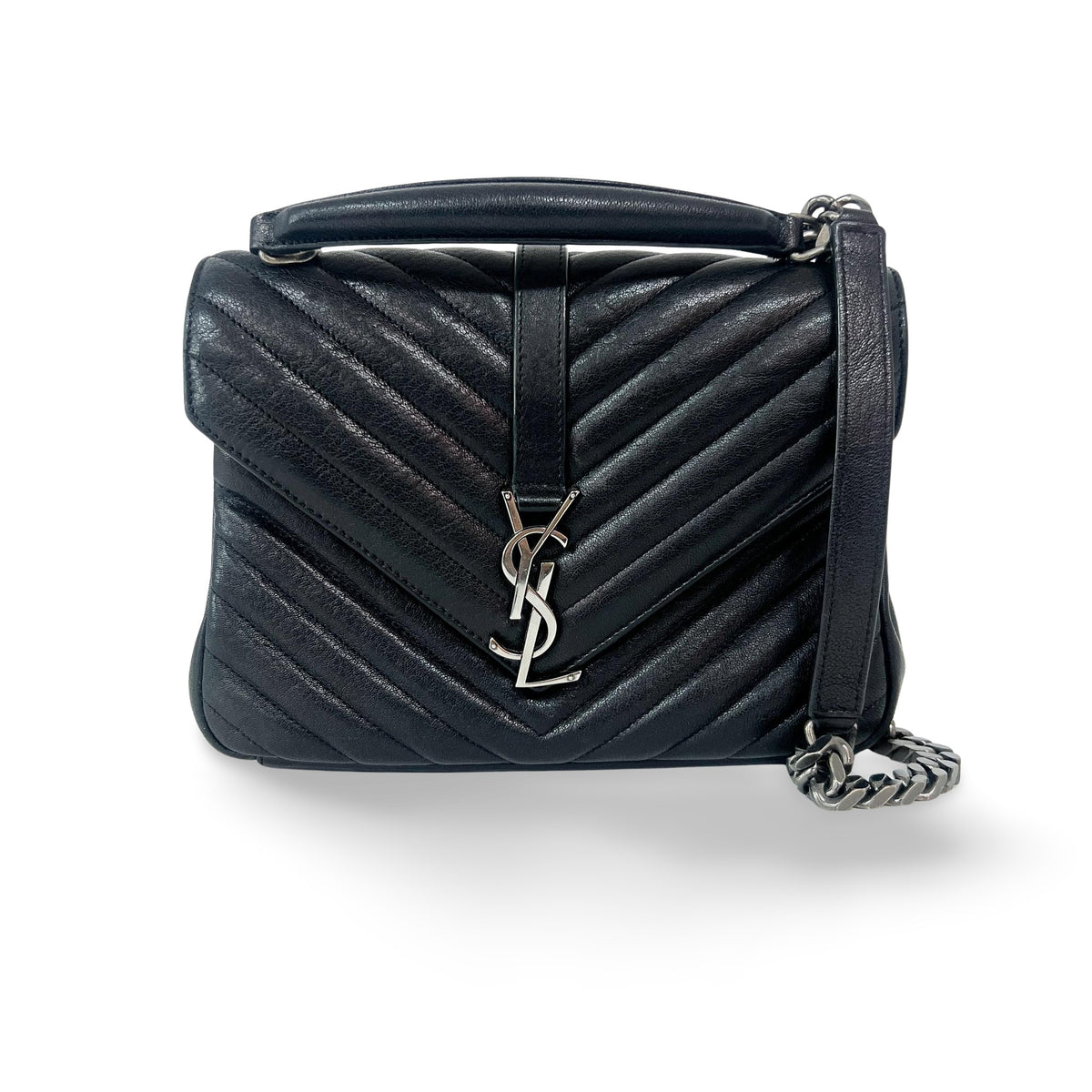 Saint Laurent Classic Monogram College Bag Matelasse Chevron Leather Medium - image 1