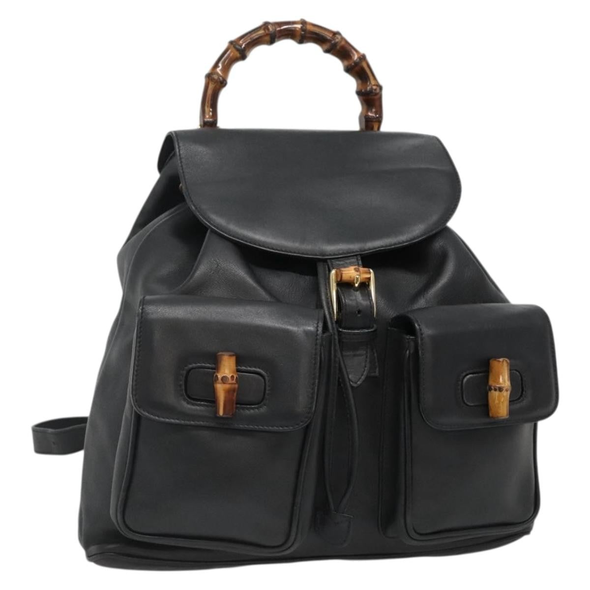 Gucci Vintage Bamboo Backpack Leather - image 1