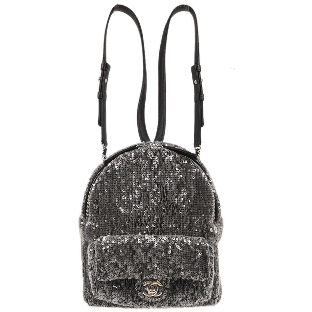 Chanel Waterfall Backpack Sequins with Leather Mini - image 1