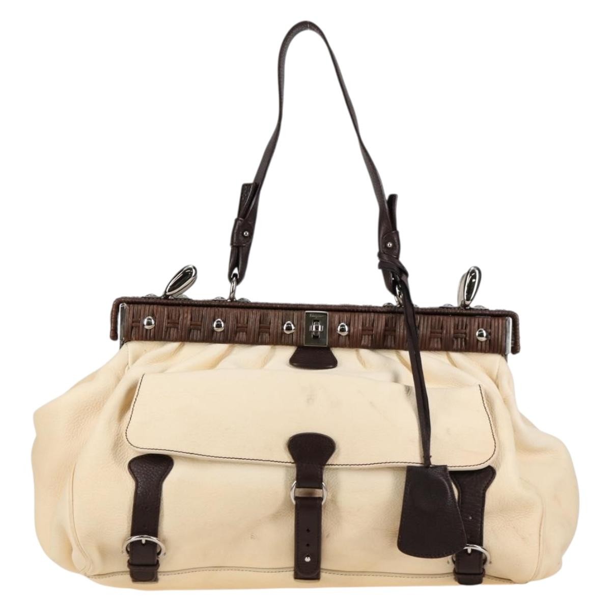 Salvatore Ferragamo Gancini handbag Leather - image 1
