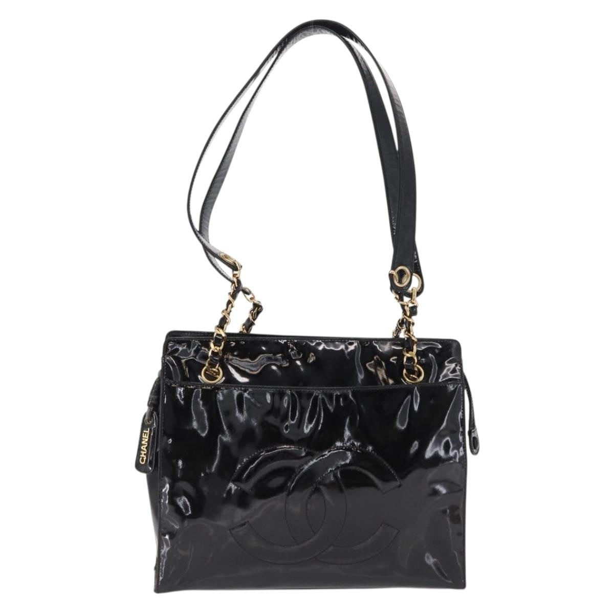 Chanel Vintage Timeless Chain Shoulder Bag Patent Medium - image 1
