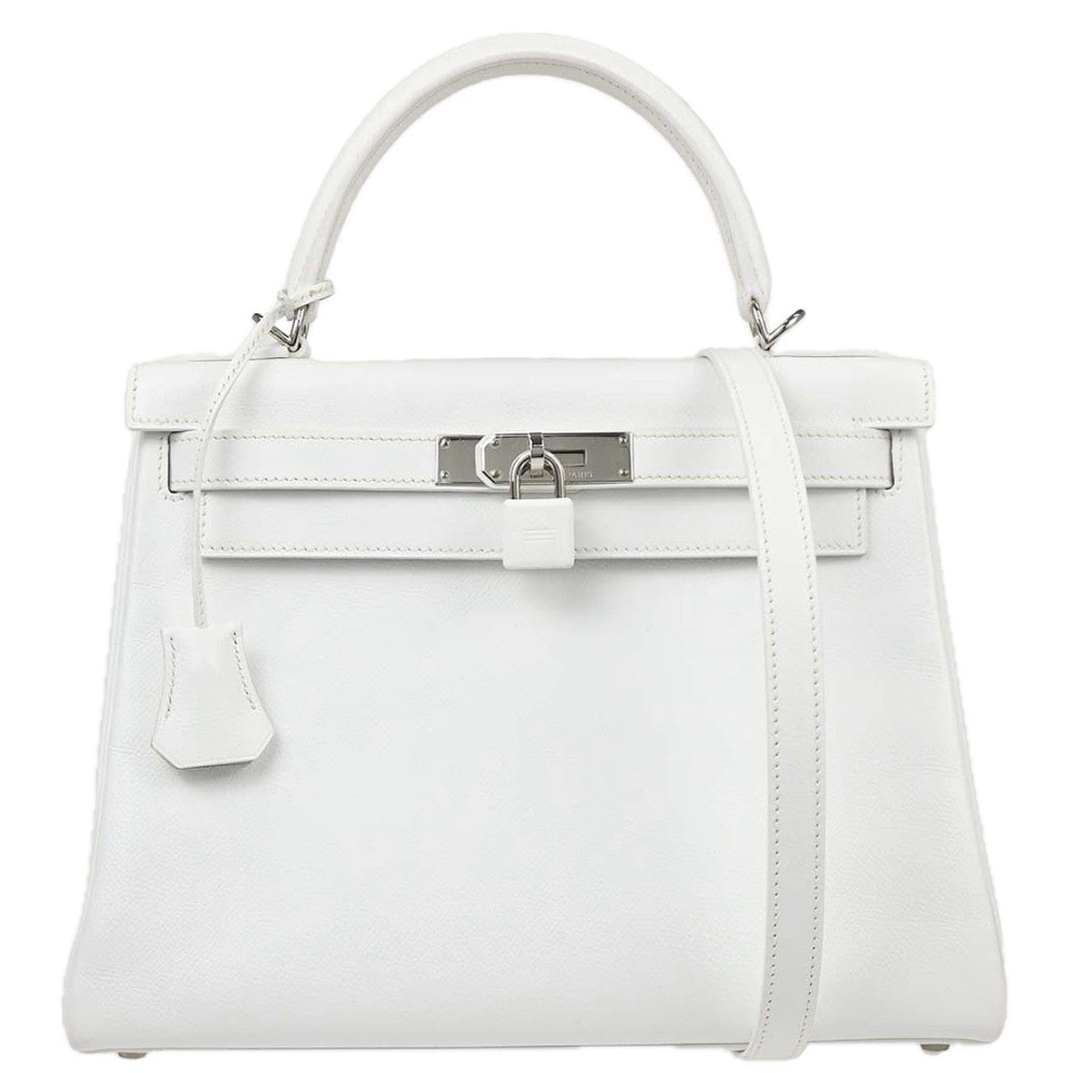 Hermes Kelly Handbag White Epsom with Palladium Hardware 28 - image 1