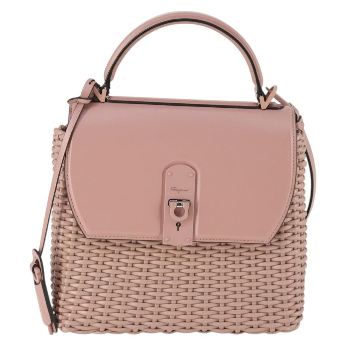 Salvatore Ferragamo Boxyz Top Handle Bag Woven Leather Medium - image 1