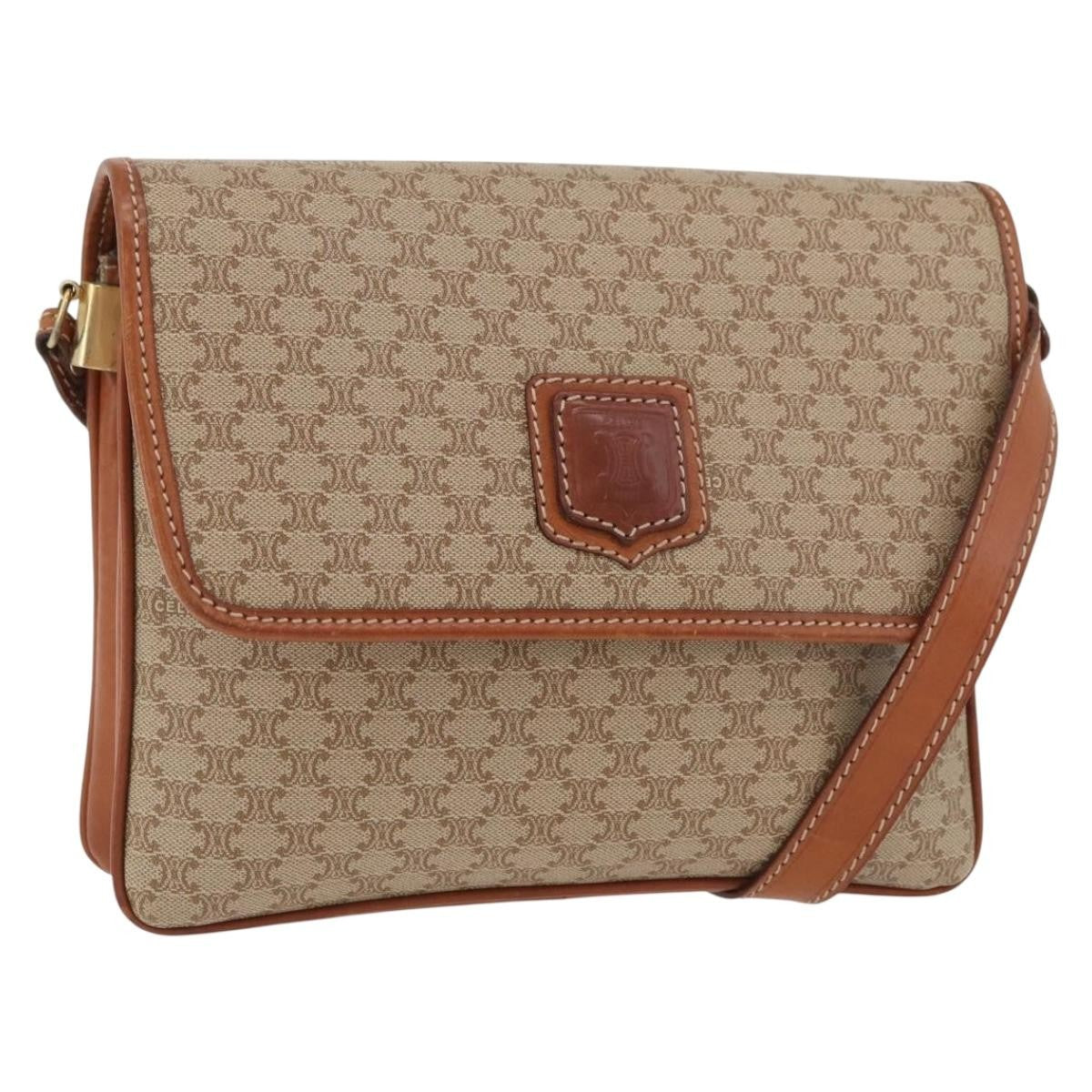 Celine Vintage Macadam Shoulder Bag Canvas and Leather - image 1