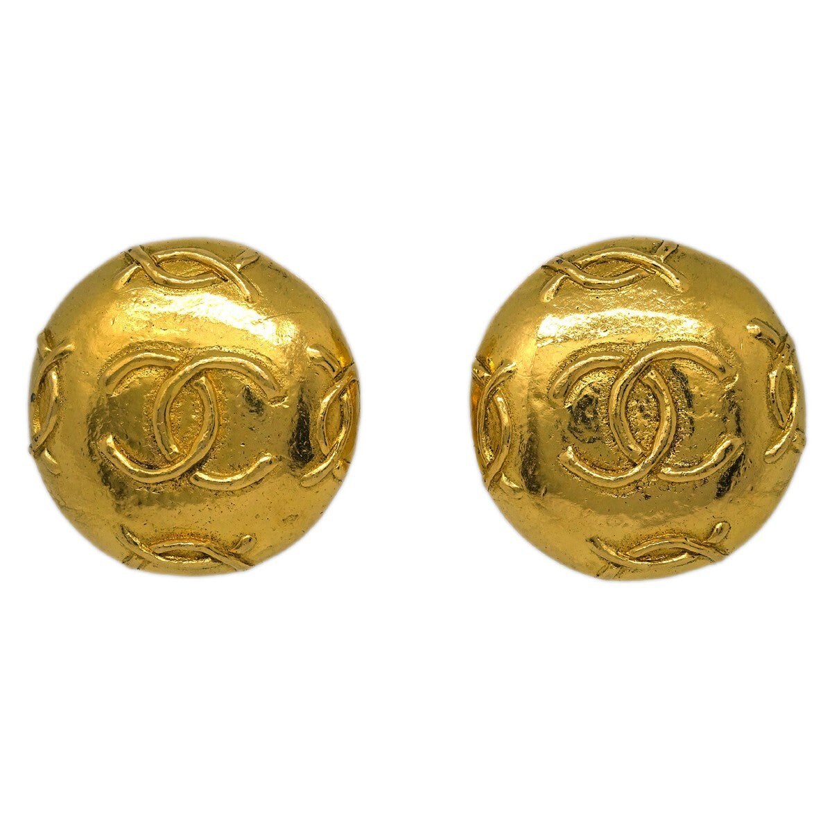 Chanel CC Round Earrings Metal - image 1