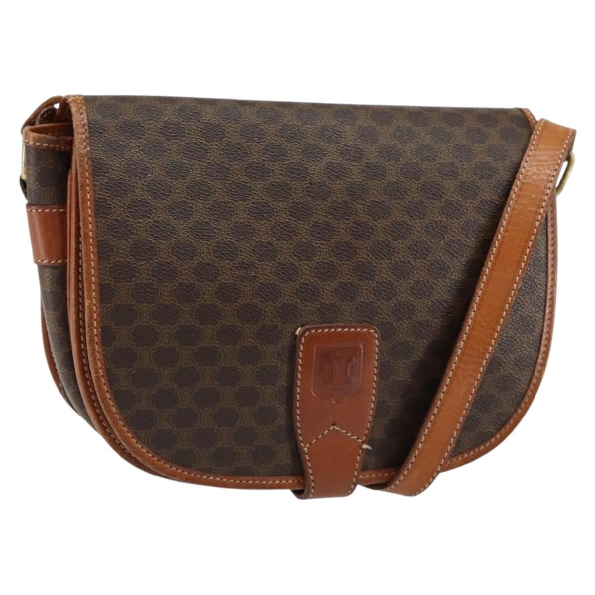 Celine Vintage Macadam Shoulder Bag Canvas and Leather - image 1