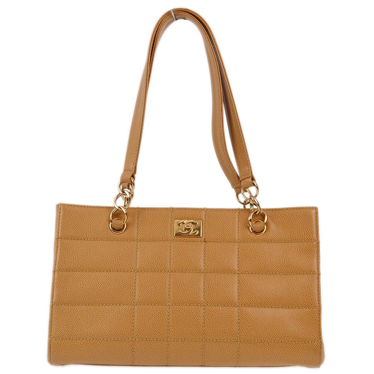Chanel Vintage Chocolate Bar Zip Around Tote Quilted Calfskin Small - image 1
