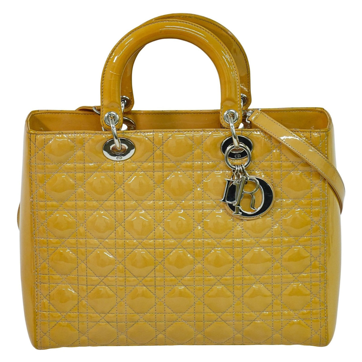 Christian Dior Vintage Lady Dior Bag Cannage Quilt Patent Medium - image 1
