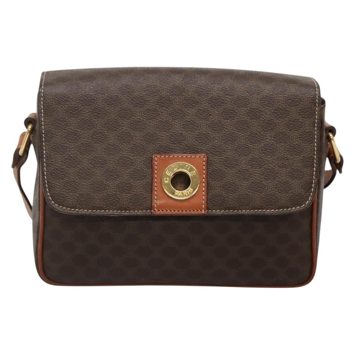 Celine Vintage Macadam Shoulder Bag Canvas and Leather - image 1
