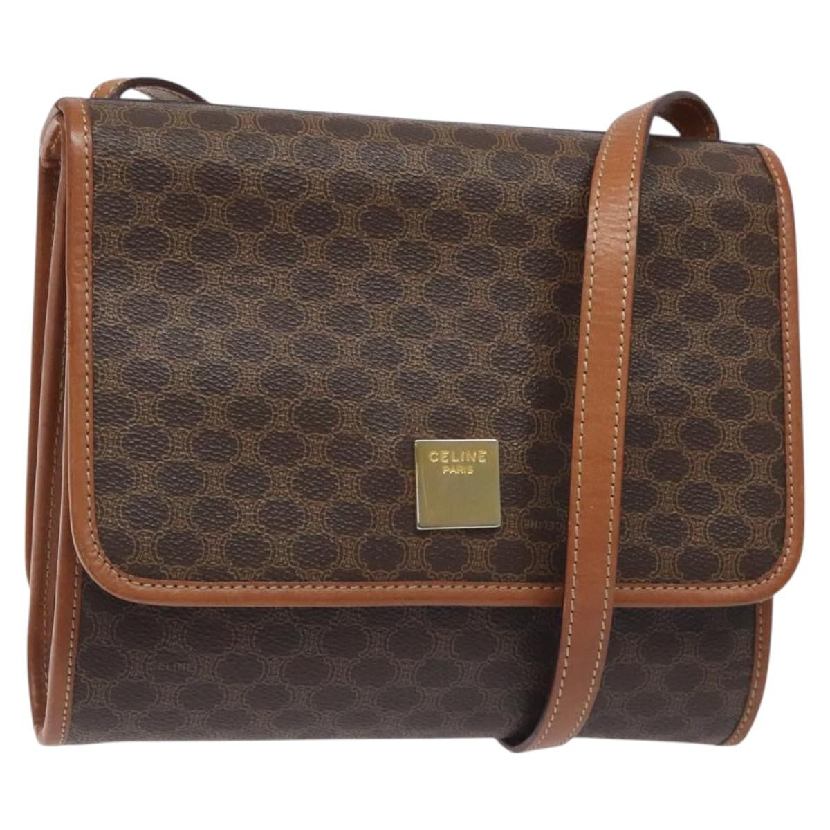 Celine Vintage Macadam Shoulder Bag Canvas and Leather - image 1