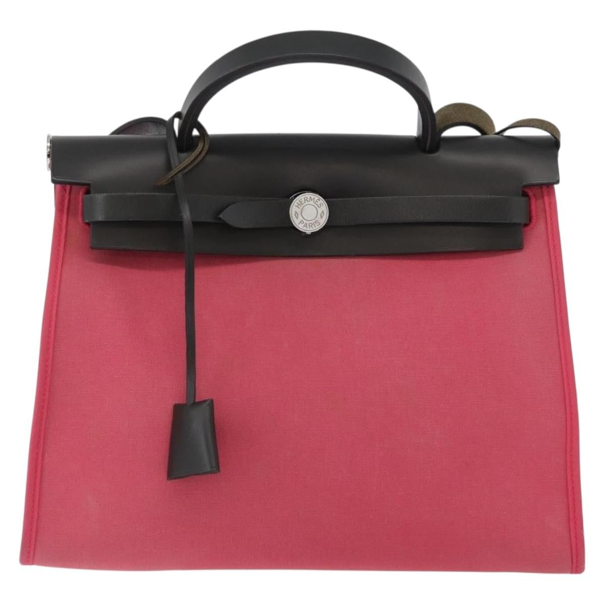 Hermes Herbag Zip Leather and Toile 31 - image 1