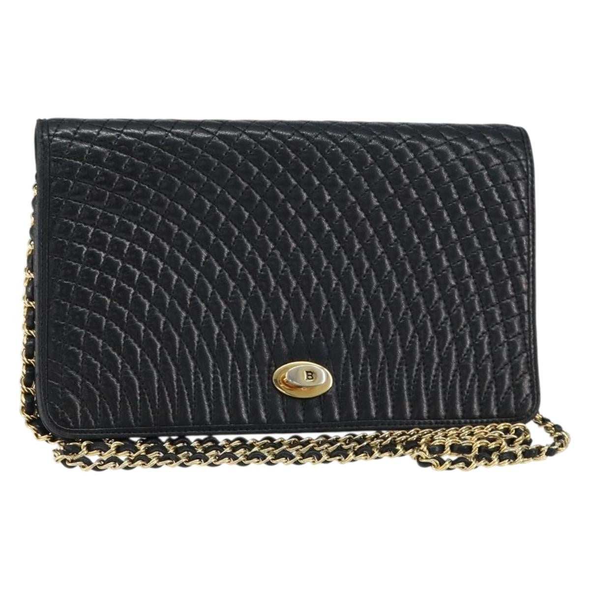 Bally Vintage Chain Shoulder Bag Quilted Leather - image 1