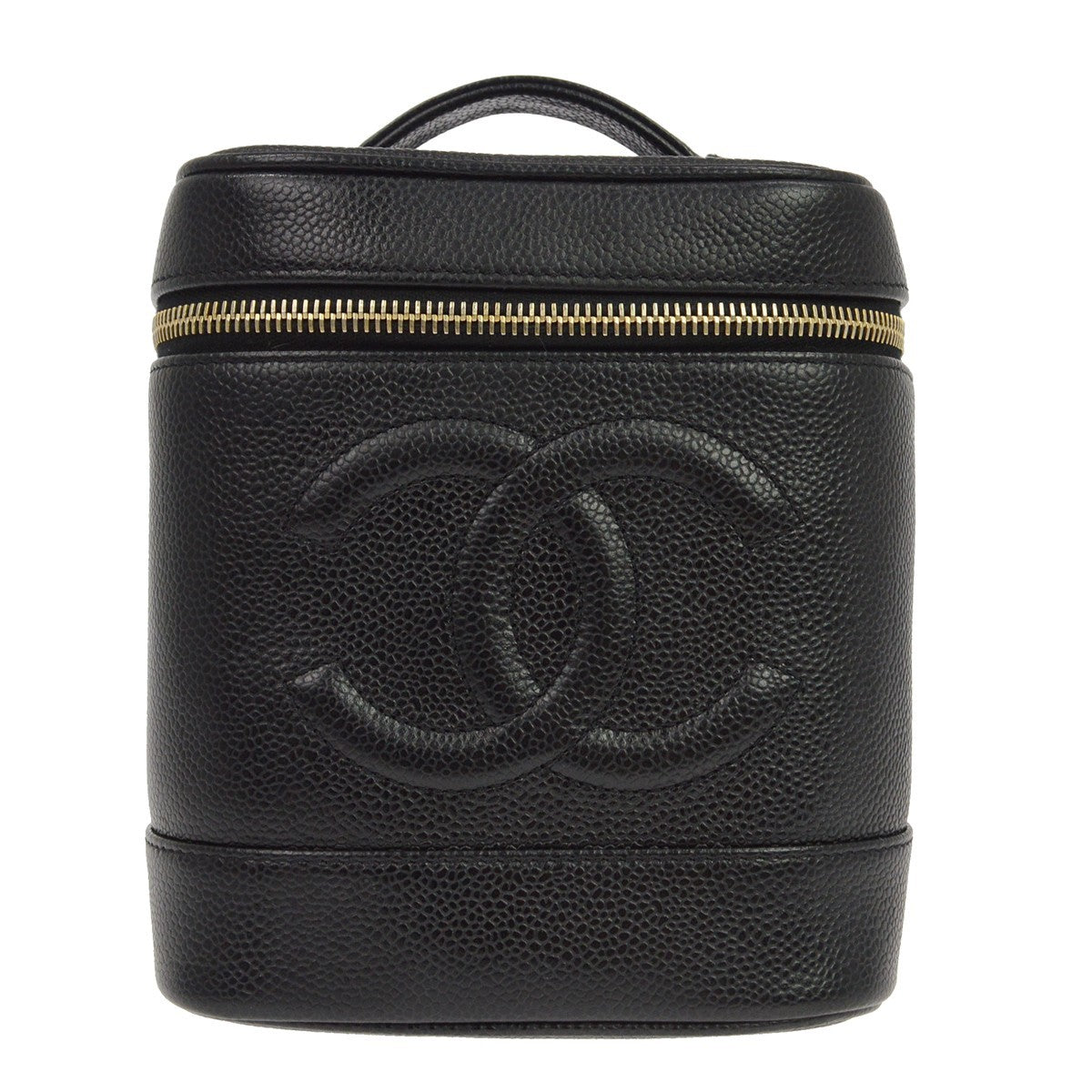 Chanel Vintage Timeless Cosmetic Case Caviar Tall - image 1