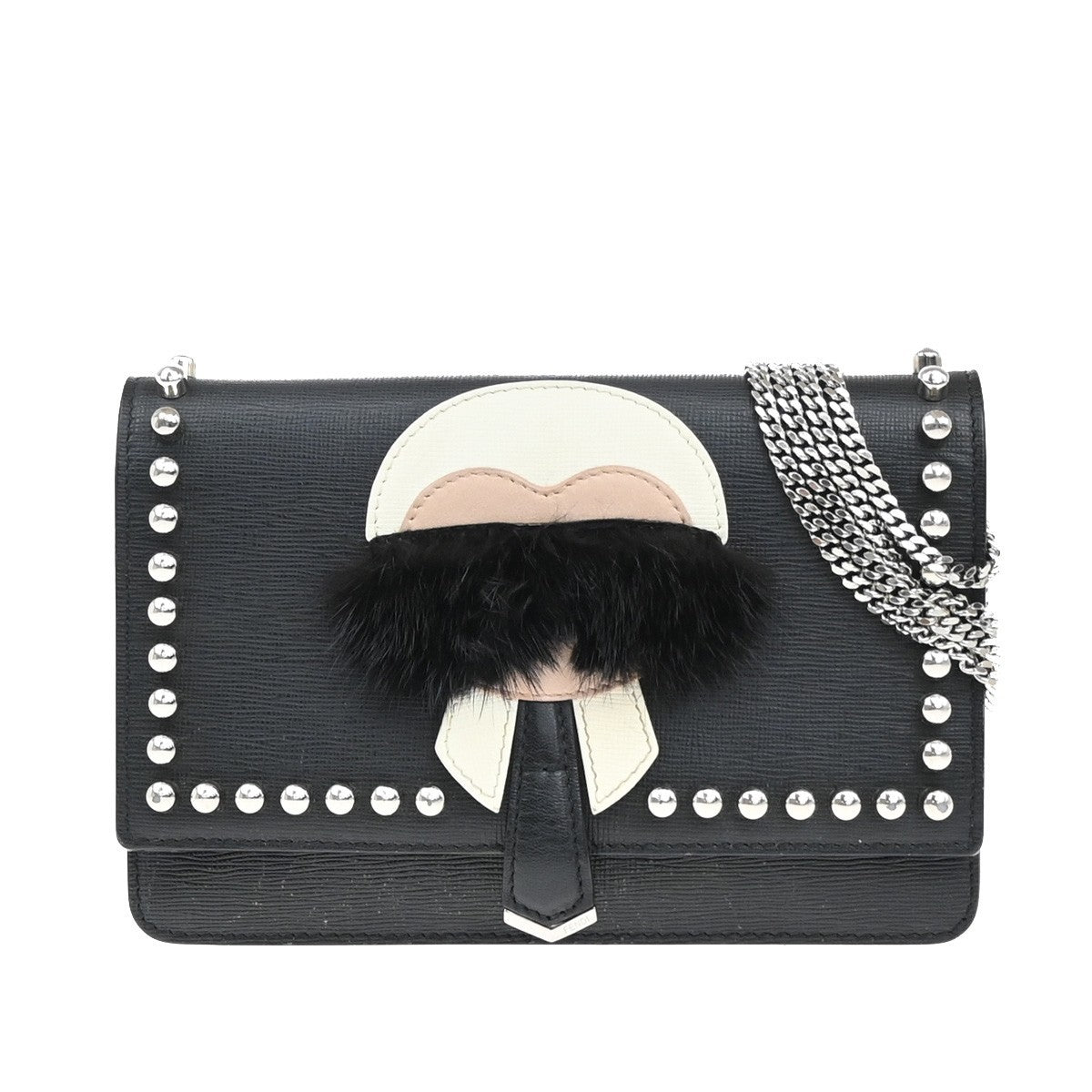 Fendi Karlito Wallet on Chain Studded Saffiano Leather - image 1