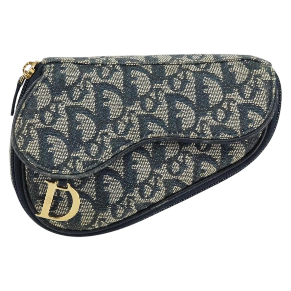 Christian Dior Vintage Saddle Coin Purse Diorissimo Canvas - image 1