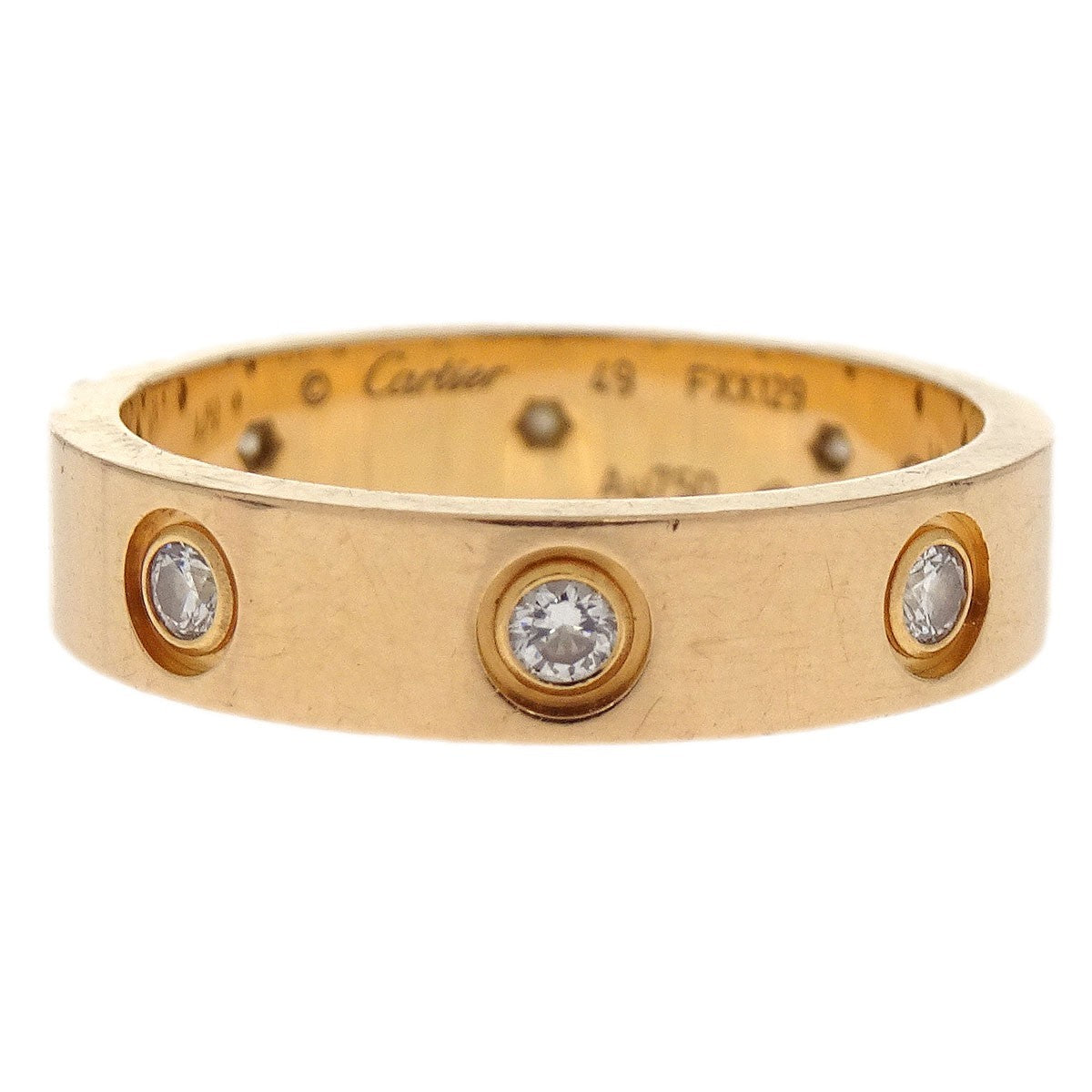 Cartier Love Wedding Band 8 Diamonds Ring 18K Yellow Gold with Diamonds - image 1