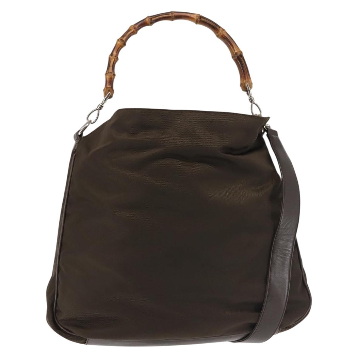 Gucci Vintage Bamboo Handle Bag Nylon - image 1