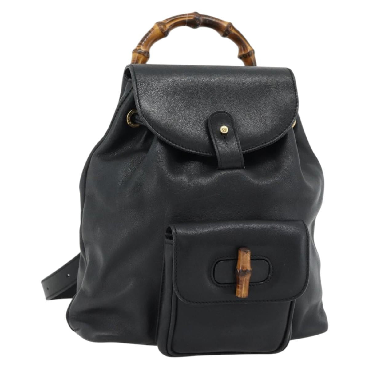 Gucci Vintage Bamboo Backpack Leather Mini - image 1