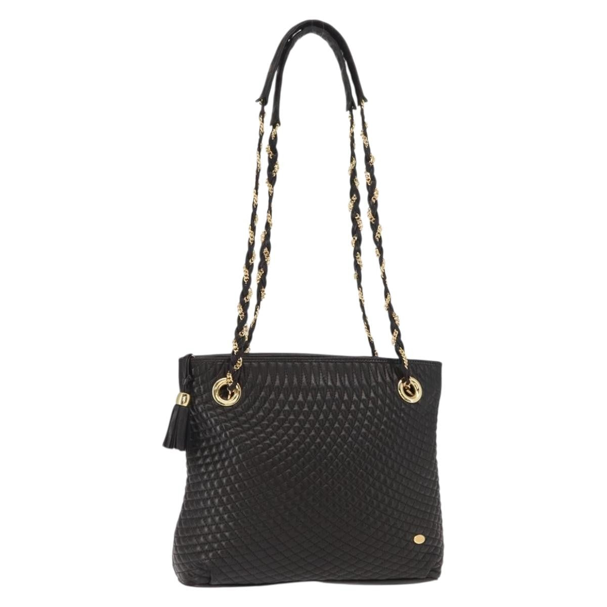 Bally Vintage Chain Shoulder Bag Quilted Leather - image 1