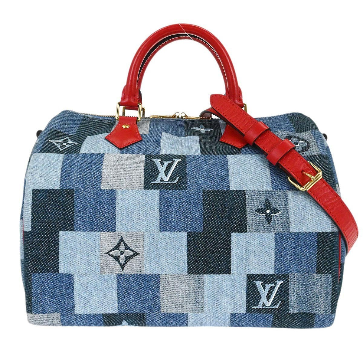 Louis Vuitton Speedy Bandouliere Bag Damier and Monogram Patchwork Denim 30 - image 1