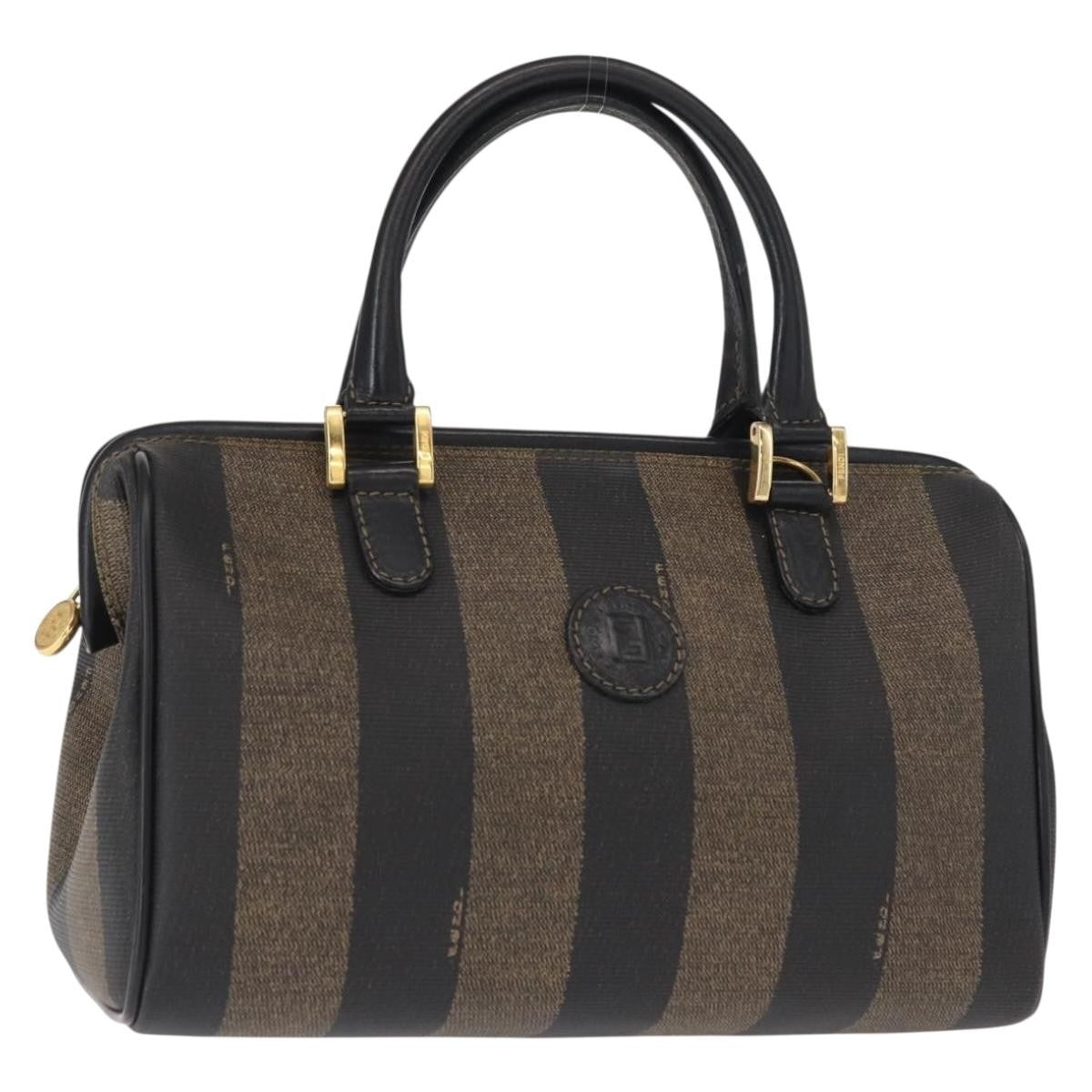 Fendi Vintage Pequin Convertible Boston Bag Coated Canvas Small - image 1
