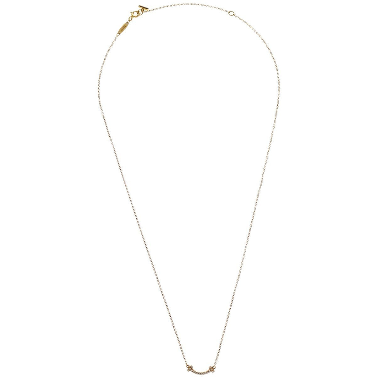 Tiffany & Co. T Smile Pendant Necklace 18K Yellow Gold with Diamonds - image 1