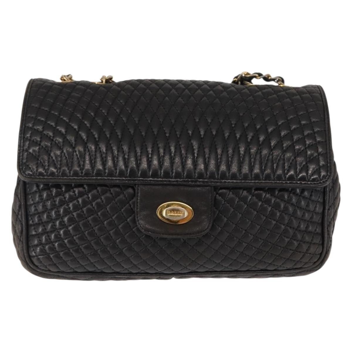 Bally Vintage Chain Shoulder Bag Quilted Leather - image 1