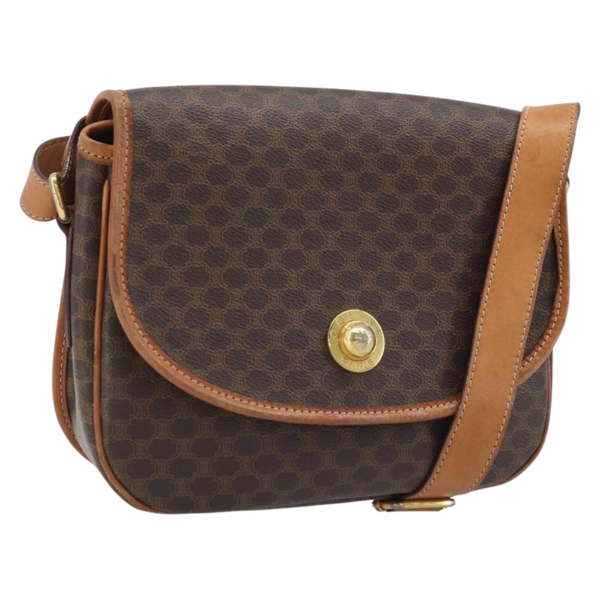Celine Vintage Macadam Shoulder Bag Canvas and Leather - image 1