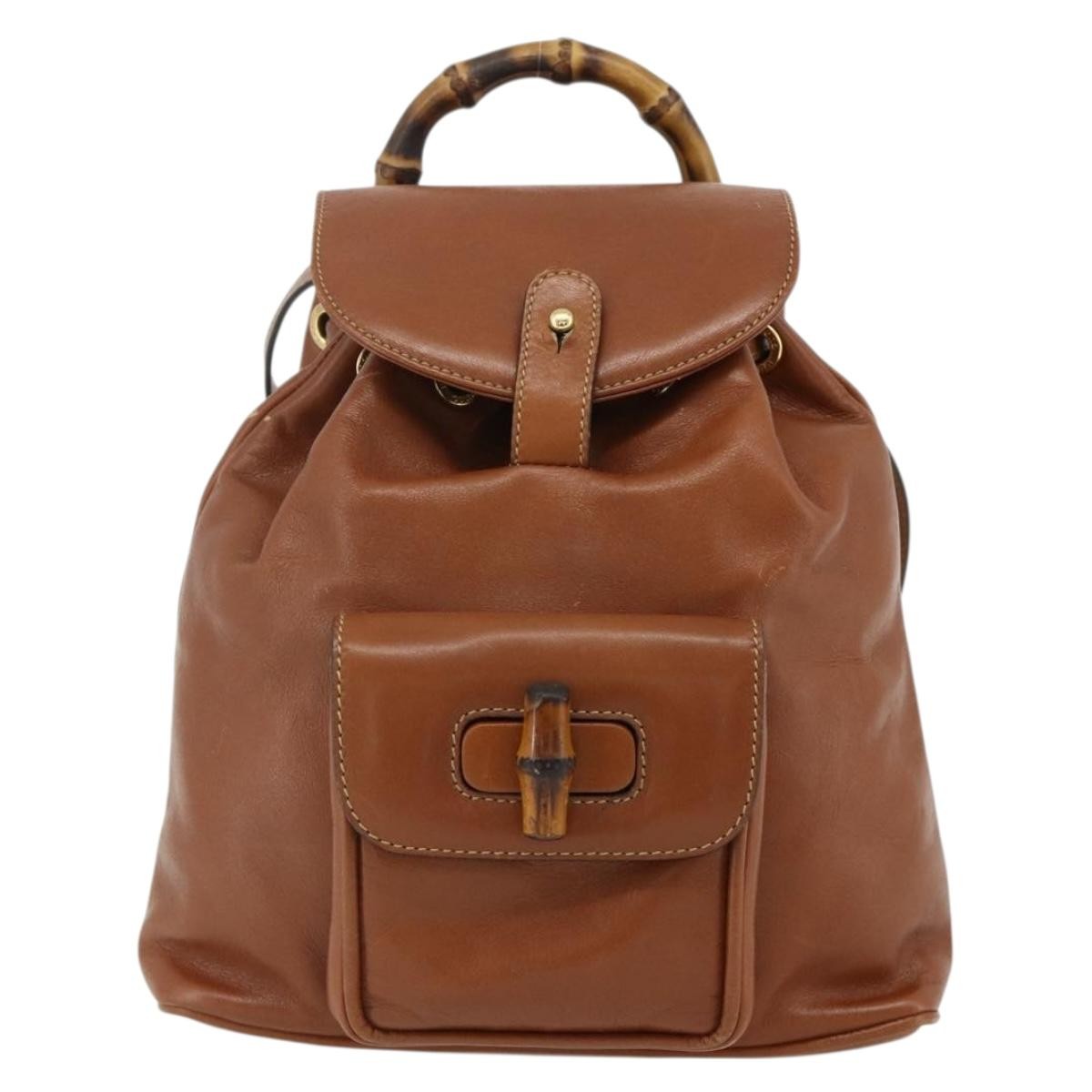 Gucci Vintage Bamboo Backpack Leather - image 1