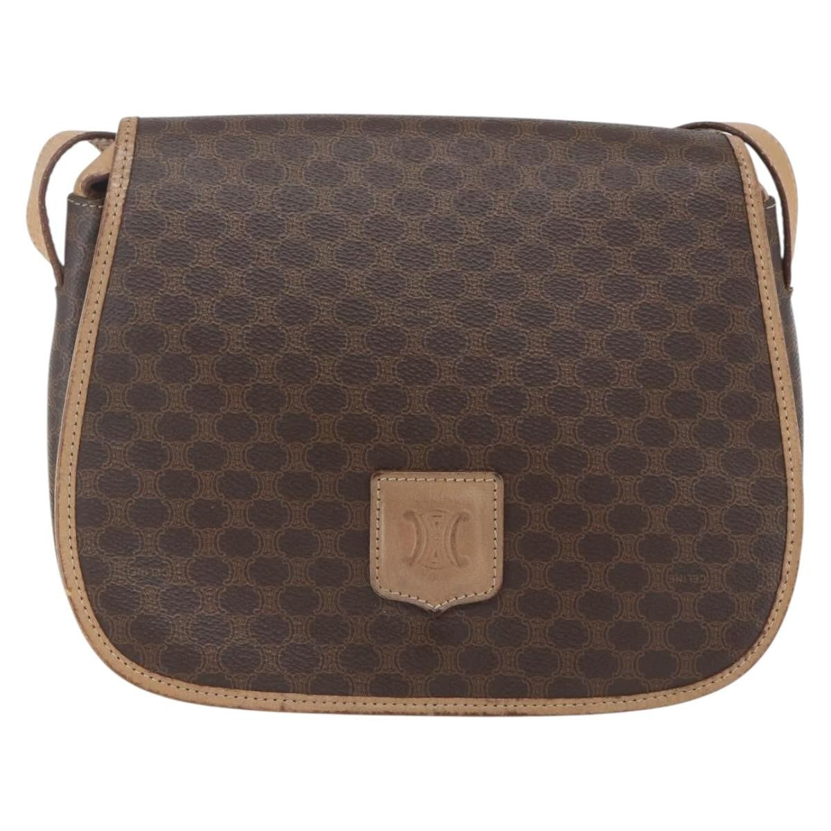 Celine Vintage Macadam Shoulder Bag Canvas and Leather - image 1