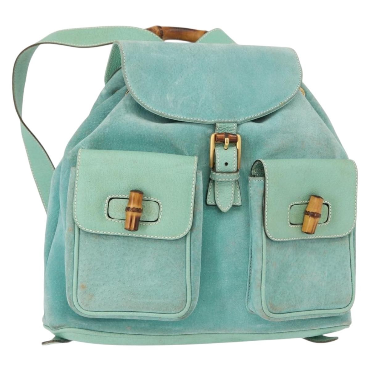 Gucci Vintage Bamboo Backpack Suede Medium - image 1