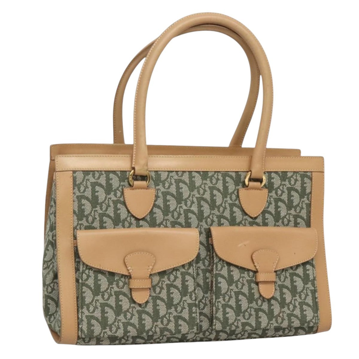 Christian Dior Vintage Trotter Double Pocket Tote Diorissimo Canvas Large - image 1