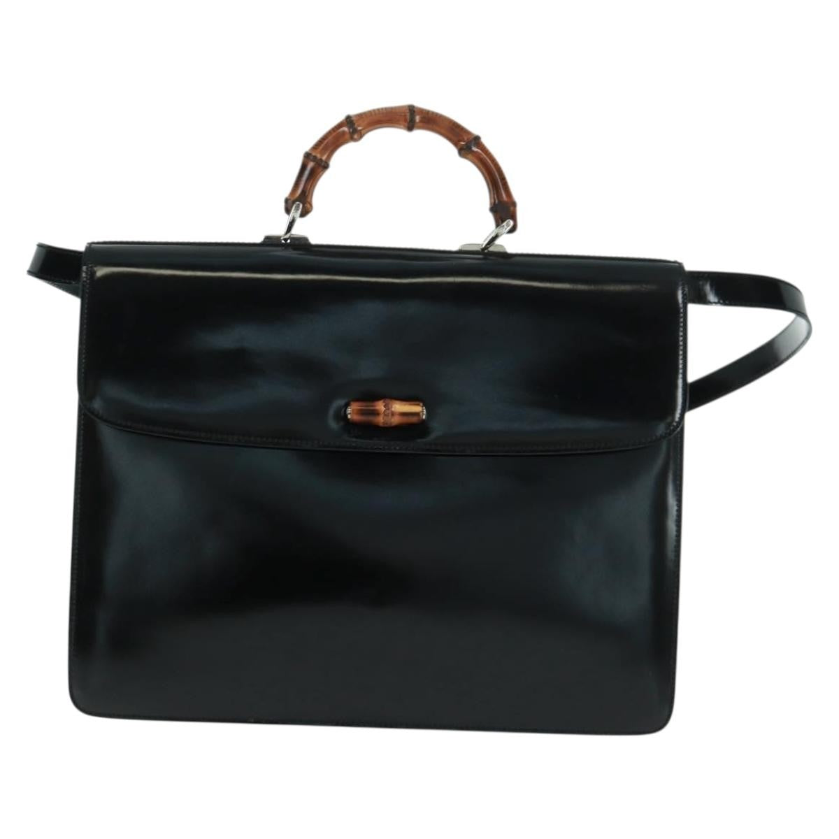 Gucci Vintage Bamboo Handle Bag Patent leather - image 1