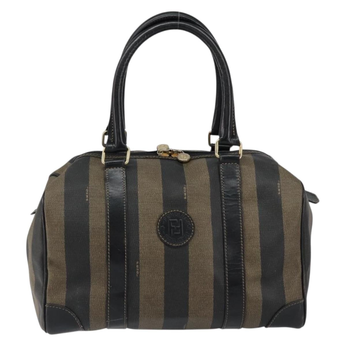 Fendi Vintage Pequin Boston Bag Coated Canvas Medium - image 1
