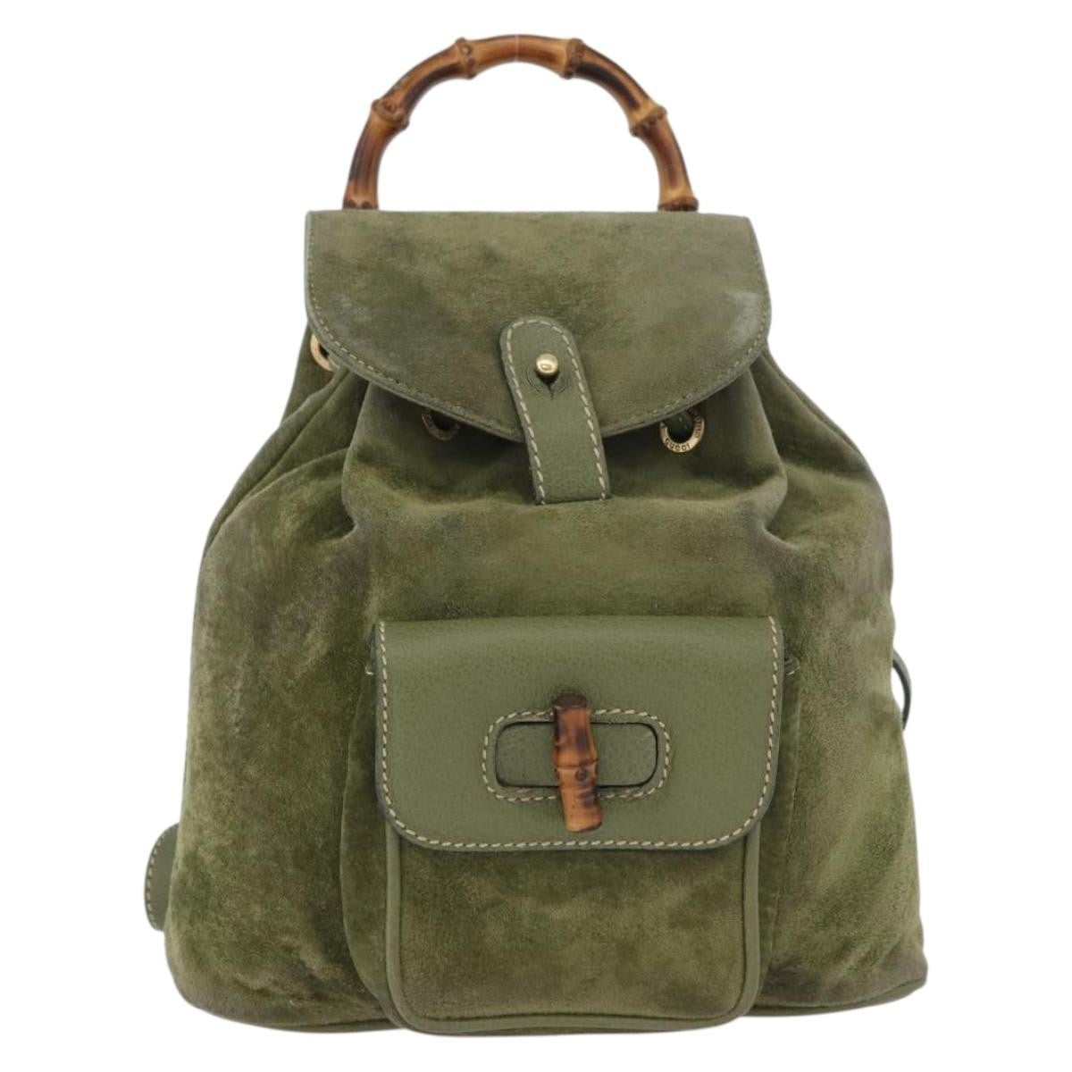 Gucci Gucci bamboo backpack daim mini - image 1