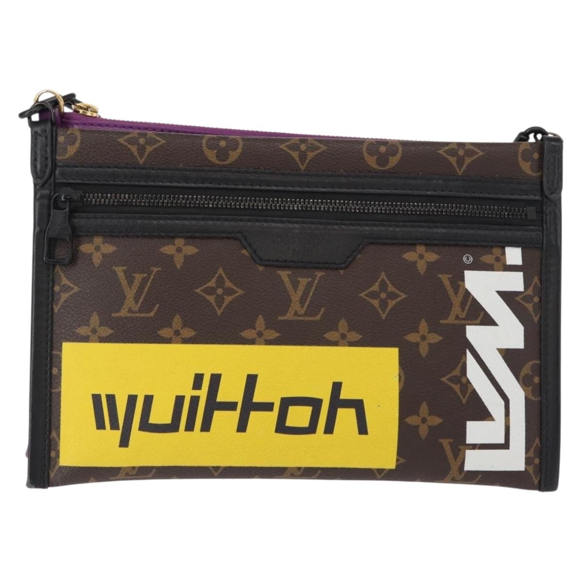 Louis Vuitton Double Flat Messenger Bag Limited Edition Logo Story Monogram Canvas and Denim - image 1