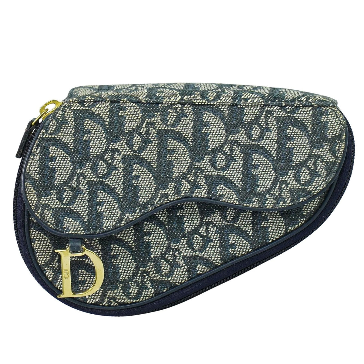 Christian Dior Saddle Zip Pouch Diorissimo Canvas - image 1