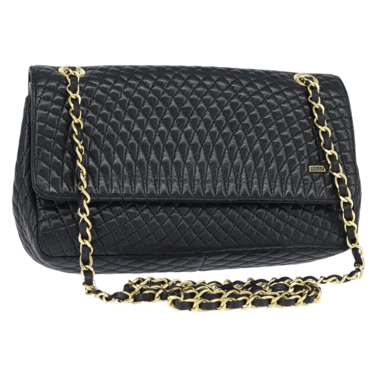 Bally Vintage Chain Shoulder Bag Quilted Leather - image 1