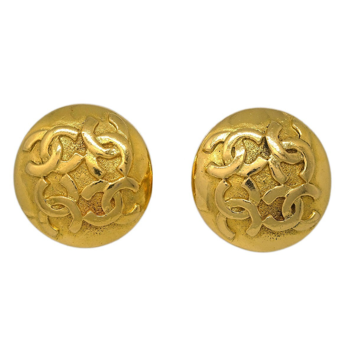 Chanel CC Round Earrings Metal - image 1