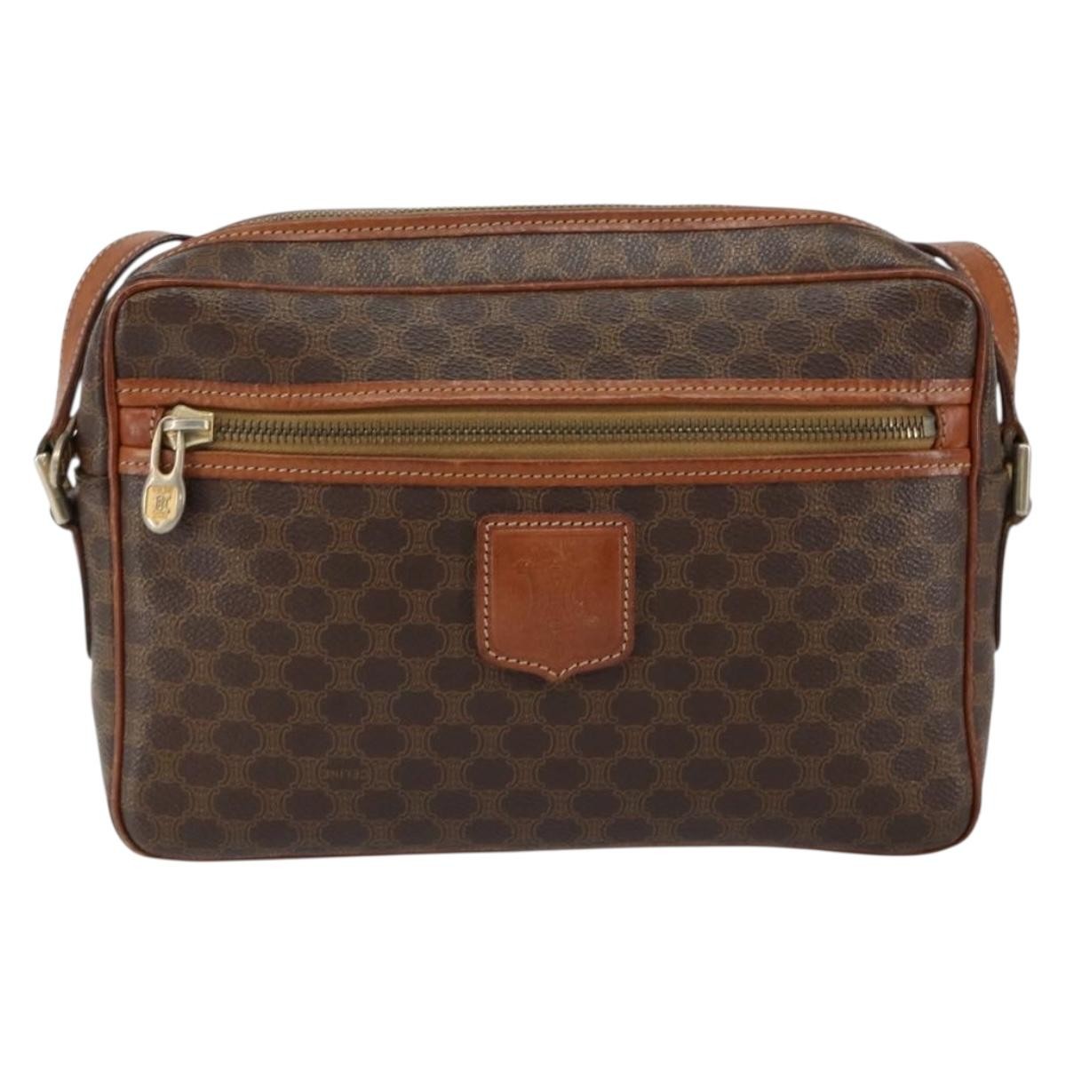 Celine Vintage Macadam Shoulder Bag Canvas and Leather - image 1