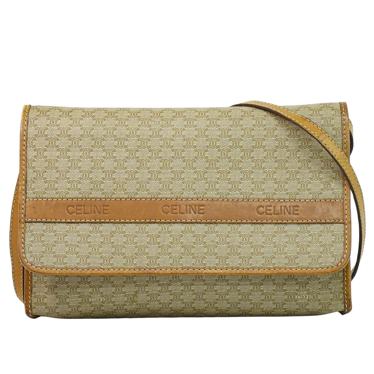 Celine Vintage Macadam Shoulder Bag Canvas Medium - image 1