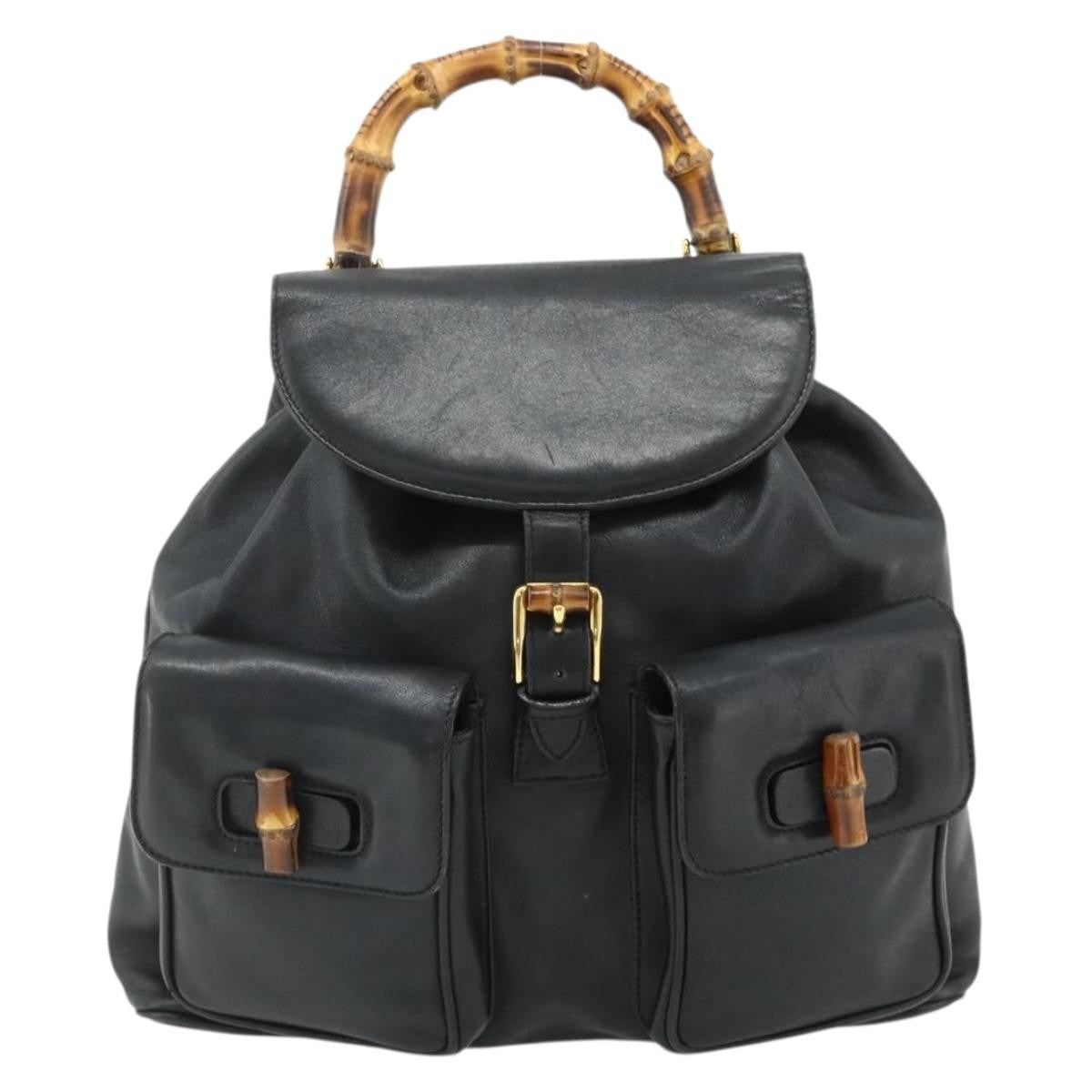 Gucci Vintage Bamboo Backpack Leather - image 1