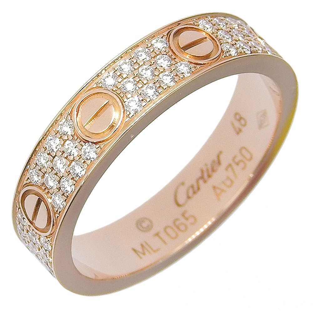 Cartier Love Wedding Band Pave Diamonds Ring 18K Yellow Gold and Diamonds Small - image 1