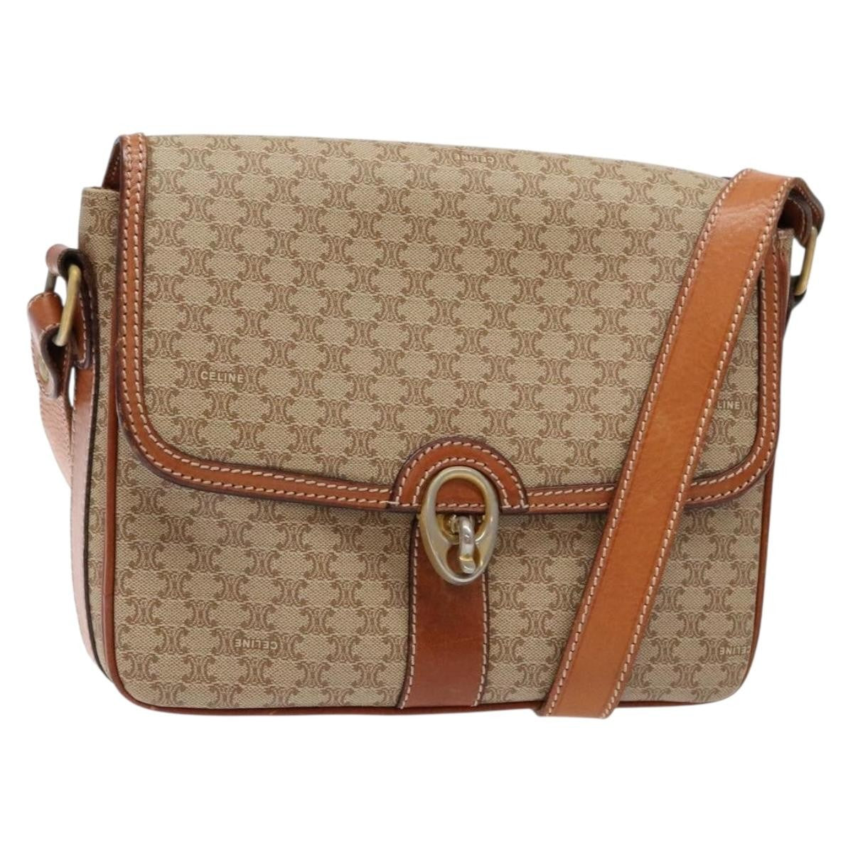 Celine Vintage Macadam Shoulder Bag Canvas and Leather - image 1