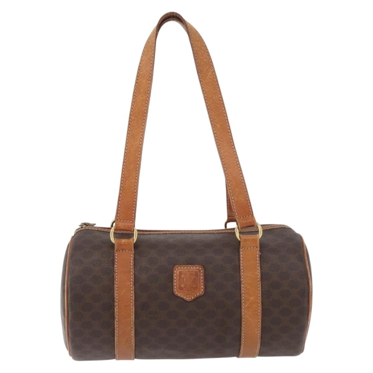 Celine Vintage Macadam Shoulder Bag Canvas and Leather - image 1