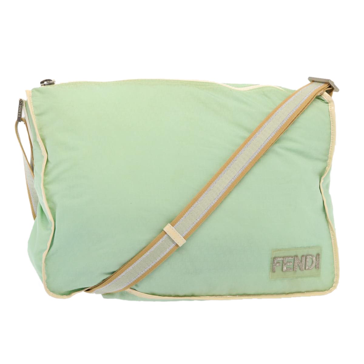 Fendi Vintage FF Zip Shoulder Bag Zucchino Canvas Medium - image 1