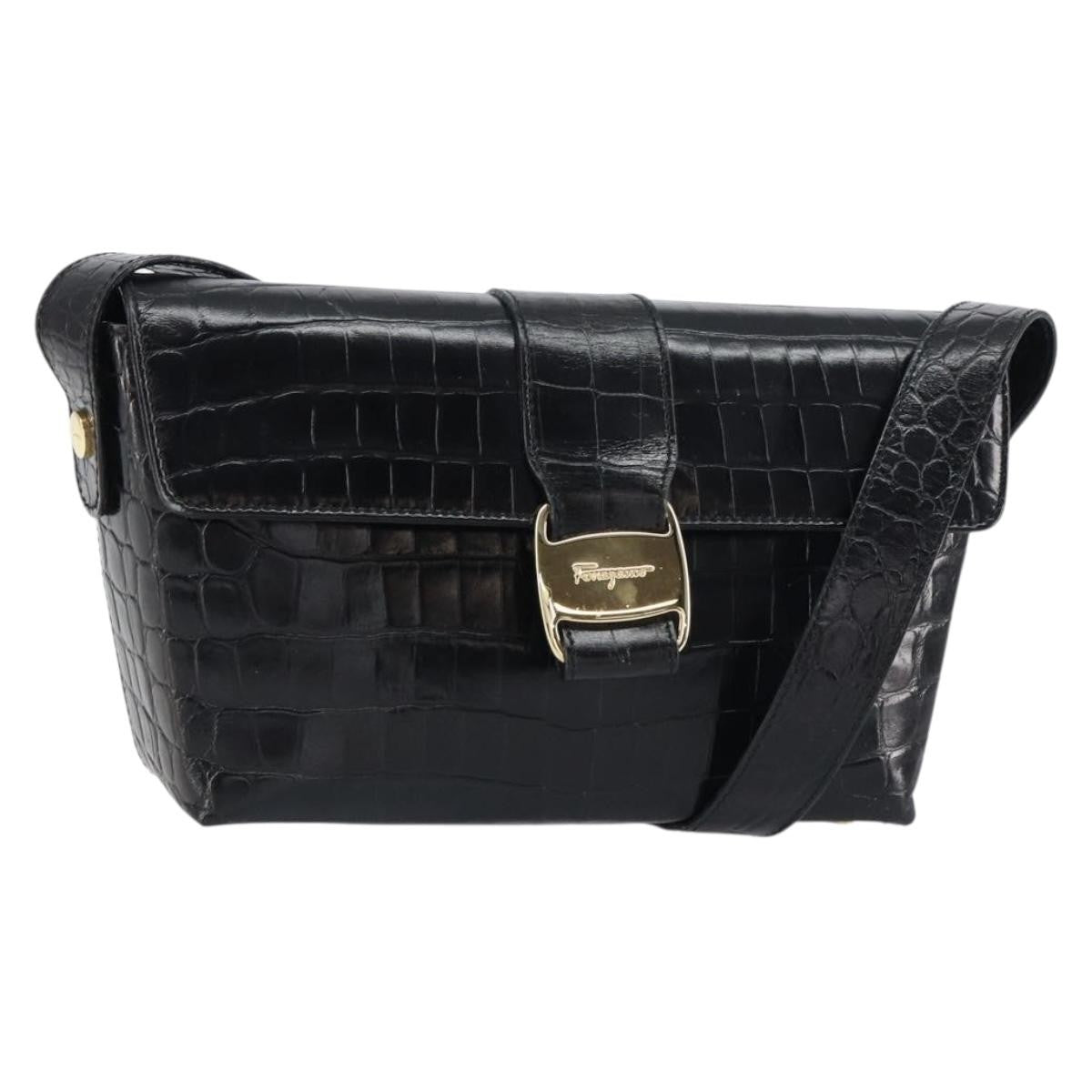 Salvatore Ferragamo Vala Shoulder Bag Embossed Leather - image 1