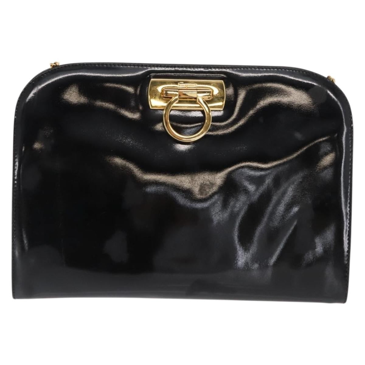 Salvatore Ferragamo Vintage Gancini Chain Shoulder Bag Patent Leather - image 1